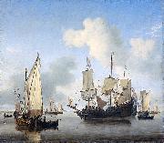 Ships anchored offshore Willem Van de Velde The Younger